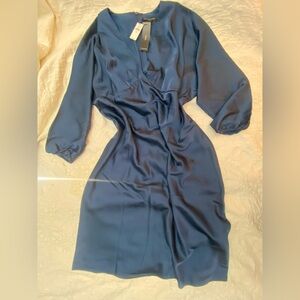 Banana Republic Deep Blue Long Sleeve Dress